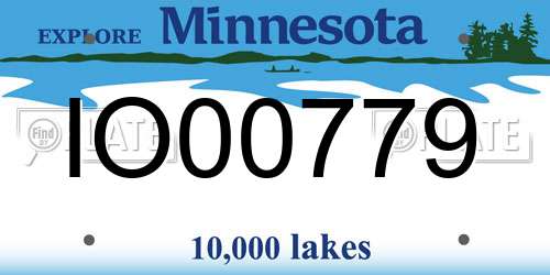 IO00779 Minnesota License Plate