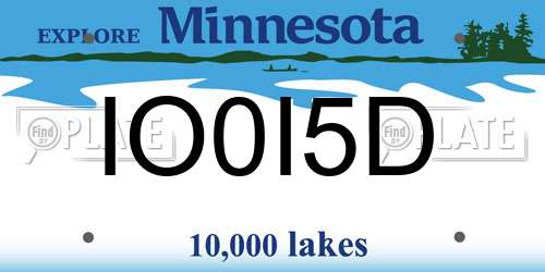 IO0I5D Minnesota License Plate