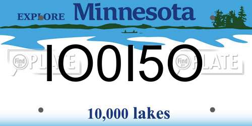 IO0I5O Minnesota License Plate