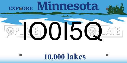 IO0I5Q Minnesota License Plate