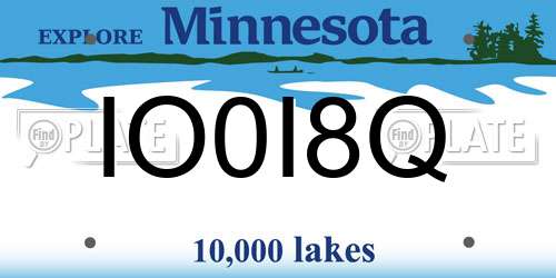 IO0I8Q Minnesota License Plate