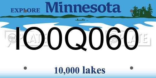IO0Q060 Minnesota License Plate