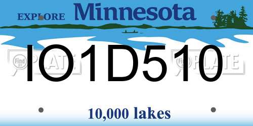 IO1D510 Minnesota License Plate