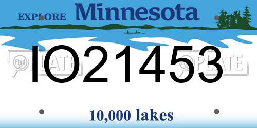 IO21453 Minnesota License Plate