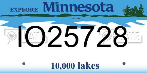 IO25728 Minnesota License Plate