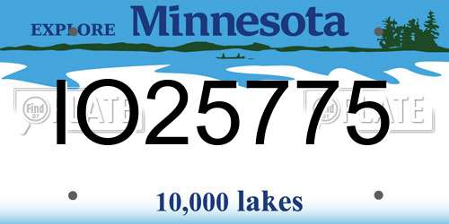 IO25775 Minnesota License Plate