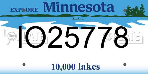 IO25778 Minnesota License Plate
