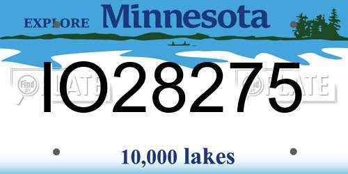 IO28275 Minnesota License Plate