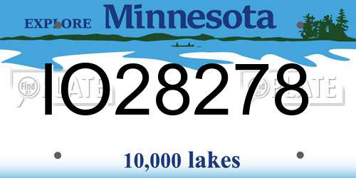 IO28278 Minnesota License Plate