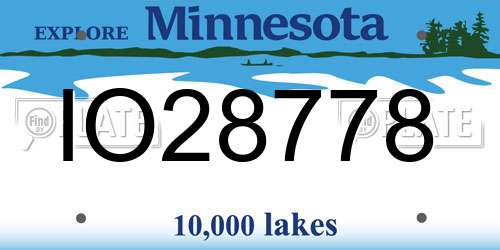 IO28778 Minnesota License Plate