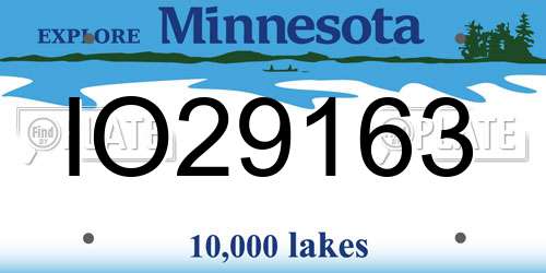 IO29163 Minnesota License Plate