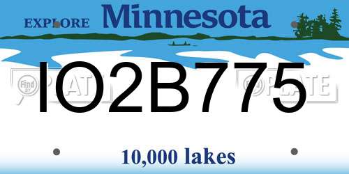 IO2B775 Minnesota License Plate