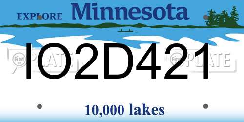 IO2D421 Minnesota License Plate