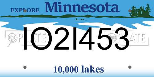 IO2I453 Minnesota License Plate