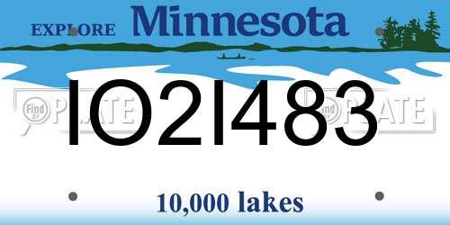 IO2I483 Minnesota License Plate