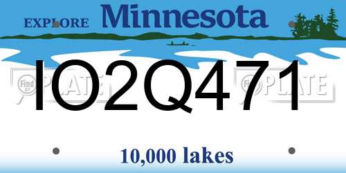 IO2Q471 Minnesota License Plate