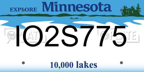 IO2S775 Minnesota License Plate