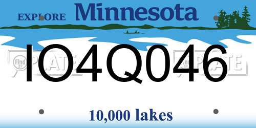 IO4Q046 Minnesota License Plate
