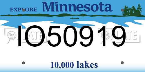 IO50919 Minnesota License Plate