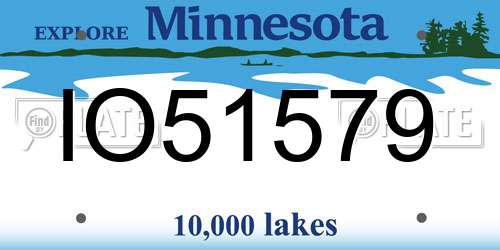 IO51579 Minnesota License Plate