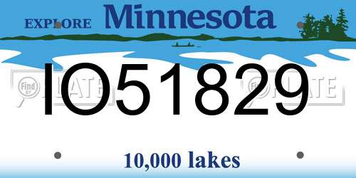 IO51829 Minnesota License Plate