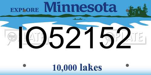 IO52152 Minnesota License Plate