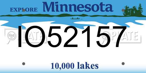IO52157 Minnesota License Plate