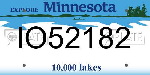 IO52182 Minnesota License Plate