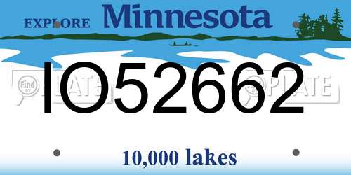 IO52662 Minnesota License Plate