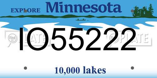 IO55222 Minnesota License Plate