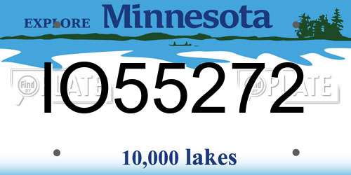 IO55272 Minnesota License Plate