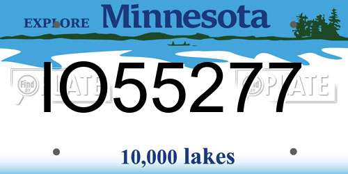 IO55277 Minnesota License Plate