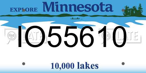 IO55610 Minnesota License Plate