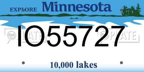 IO55727 Minnesota License Plate