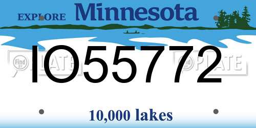 IO55772 Minnesota License Plate