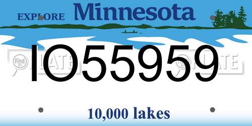 IO55959 Minnesota License Plate