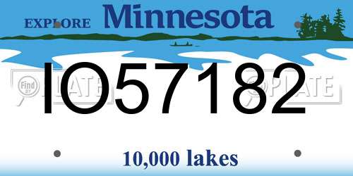 IO57182 Minnesota License Plate