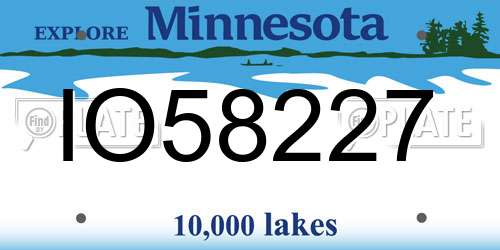 IO58227 Minnesota License Plate
