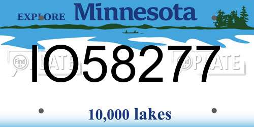 IO58277 Minnesota License Plate