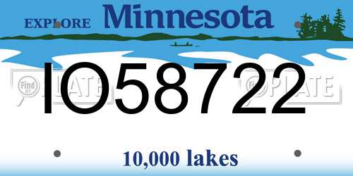 IO58722 Minnesota License Plate