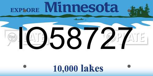 IO58727 Minnesota License Plate