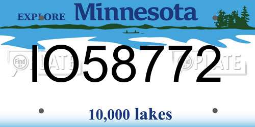 IO58772 Minnesota License Plate