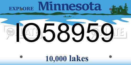 IO58959 Minnesota License Plate