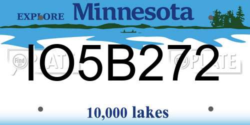 IO5B272 Minnesota License Plate
