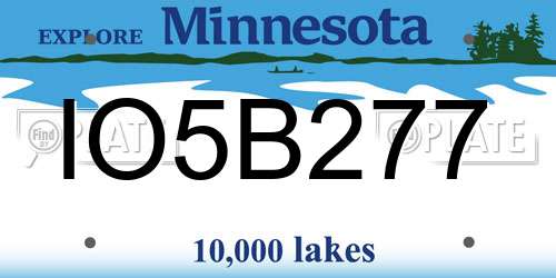 IO5B277 Minnesota License Plate