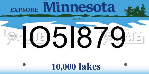 IO5I879 Minnesota License Plate