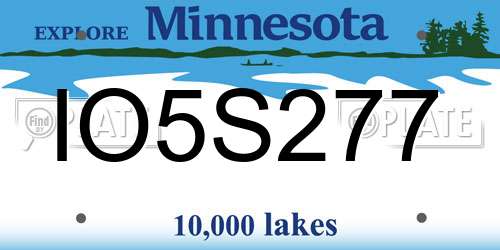 IO5S277 Minnesota License Plate