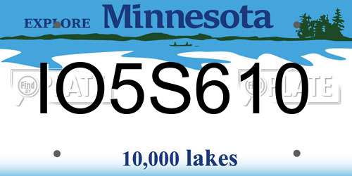 IO5S610 Minnesota License Plate