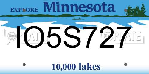 IO5S727 Minnesota License Plate