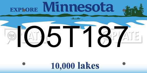IO5T187 Minnesota License Plate